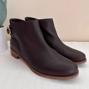 Cole Haan Brown Leather Flat Ankle Booties Women’s 10M